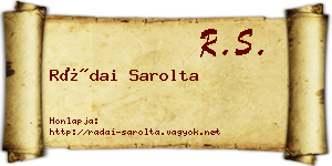 Rádai Sarolta névjegykártya