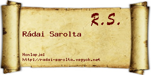 Rádai Sarolta névjegykártya